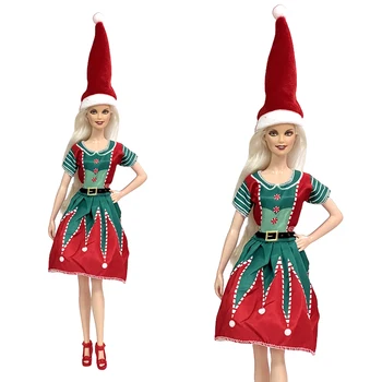 Новейший костюм в канун Рождества, модная одежда, шляпа для куклы Барби, Аксессуары для 11,5-дюймовых кукол, подарок на День рождения, игрушки для кукольного домика