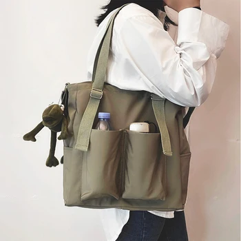 Покупательницы женских сумок Простые модные сумки на молнии через плечо Водонепроницаемые сумки-тоут большой емкости 2021 Женский бренд Crossbody