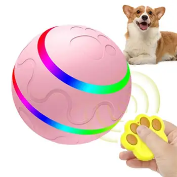 Подвижный мяч для собак Перезаряжаемые Силиконовые мячи для домашних животных со светодиодной подсветкой Дистанционное управление Датчик движения Водонепроницаемые принадлежности для мячей для домашних животных