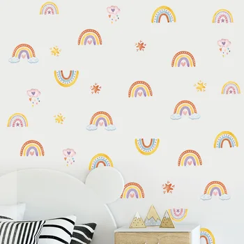 Радужные наклейки на стены в богемном стиле для гостиной, спальни, фоновых обоев, детской комнаты, виниловых фресок