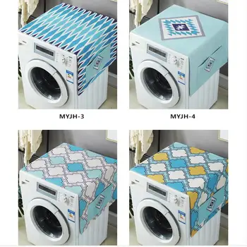 Чехол для холодильника тканевый чехол для стиральной машины из плотной хлопчатобумажной и льняной ткани с геометрическим рисунком, пылезащитный чехол