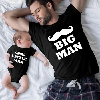 Одинаковая одежда для семьи, футболка для отца и сына, одежда для большого мужчины, маленького человека, папы и меня, футболки для маленьких мальчиков, подарок на День отца