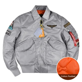 Новая Летная куртка-бомбер Alpha Martin Fashion MA1 С хлопковой подкладкой, Мужское Тактическое пальто С Лацканами, Повседневное Свободное Зимнее Бейсбольное пальто