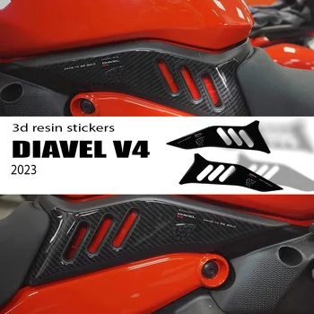 2023 Аксессуары Для Мотоциклов Diavel V4 Протектор Боковой Области 3D Комплект Наклеек из Эпоксидной Смолы для Ducati Diavel V4 2023-