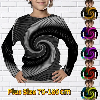 Модный пуловер для мальчиков 2023 года, повседневная футболка, Детская одежда, Новый осенне-зимний детский винтажный топ с круглым вырезом и длинными рукавами
