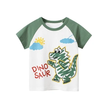Милая футболка с 3D динозавром, мужская, женская, детская Летняя футболка с коротким рукавом Space Galaxy, повседневная футболка Moon, крутые детские топы для мальчиков и девочек