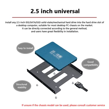1ШТ 2,5-дюймовые направляющие для SSD-накопителя до 3,5-дюймового отсека Caddy Tray Жесткий диск HDD Металлический Монтажный док-лоток Кронштейн Адаптер Конвертер Корпус