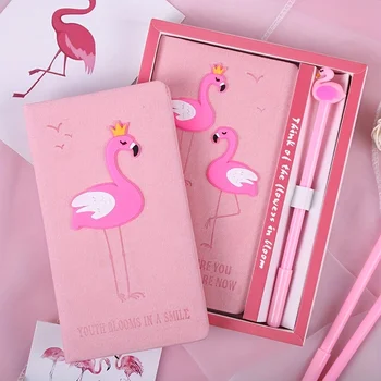 Набор Блокнотов и Ручек Pink Flamingo на 80 Листов Для Девочек /Женщин, Блокнот Flamingo с ручкой, Блокнот Flamingo Journal, Альбом для рисования