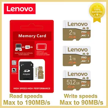 Lenovo Высокоскоростная Карта Флэш-памяти 2 ТБ 1 ТБ 512 ГБ 256 ГБ 128 ГБ 64 ГБ Класса 10 Водонепроницаемая Карта V30 Micro TF SD Для nintendo Switch