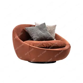 Итальянская круглая Дизайнерская модель дивана из простой Ткани Легкое Роскошное Современное Вращающееся кресло украшение гостиной аксессуары для дома