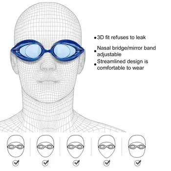 Удобные очки для подводного плавания Экологически Чистые очки для дайвинга Водонепроницаемые очки для плавания Силиконовая шапочка для плавания Комплект для плавания