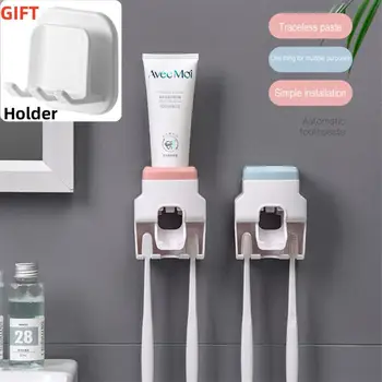 Креативный Ленивый автоматический дозатор зубной пасты, Соковыжималка для зубной пасты, Держатель зубной щетки, Стеллаж для хранения аксессуаров для душа и ванной комнаты