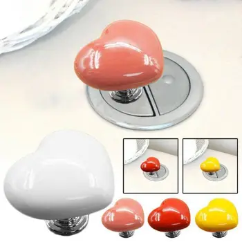 Новая универсальная красочная кнопка бачка для унитаза в форме сердца, Пластиковая кнопка для унитаза, Креативная кнопка для унитаза, экономящая трудозатраты