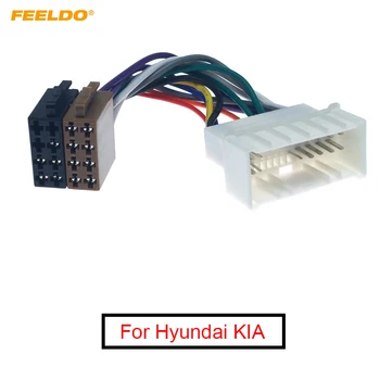 FEELDO 1 шт. жгут проводов автомобильного CD-радио Оригинальный кабель головных устройств для Hyundai KIA для преобразования стереосистемы ISO в штекерный адаптер для проводов