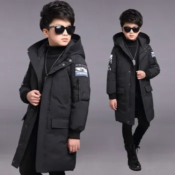 -30 градусов, детская парка, зимние куртки, детская одежда 2023, теплое пуховое пальто с хлопковой подкладкой для больших мальчиков, утепленная верхняя одежда