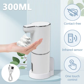 Dispenser Sabun Berbusa Otomatis Tanpa Sentuhan Sensor Gerak Inframerah Isi Ulang Pembersih Tangan untuk Meja Dapur Kamar Mandi