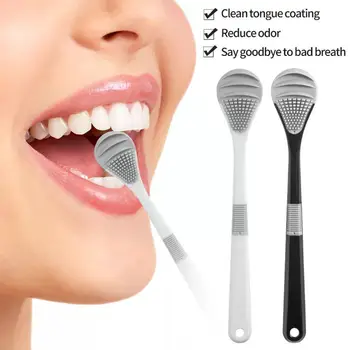 Двусторонний очиститель языка, щетка для чистки языка, Инструменты для гигиены полости рта, Скребок для языка, зубная щетка Fresh Breath O5Z3