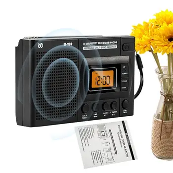 Цифровое AM / FM-радио, будильник, портативное коротковолновое радио AM / FM, телескопическая антенна, карманное радио AM / FM для использования внутри и снаружи помещений.
