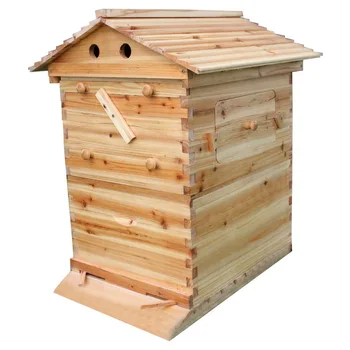 Автоматический Деревянный Пчелиный Улей с 7 Гнездами Деревянный Пчелиный Ящик Оборудование для Пчеловодства Инструмент Пчеловода для Снабжения Пчелиного Улья 66*43*26 см
