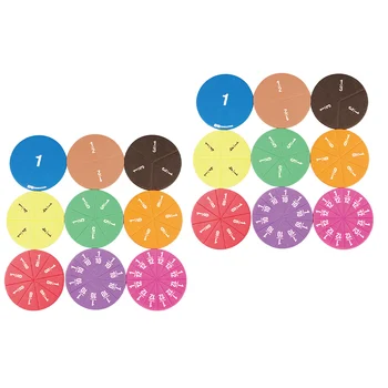 2 Комплекта Разноцветных кружочков с дробями Лоток с числовыми дробями Математические манипулятивы для школы