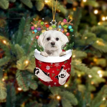 Рождественские Собаки Орнамент Веселые Рождественские Украшения Для Дома 2023 Рождественский Орнамент Xmas Navidad Натальные Подарки Новый Год 2024
