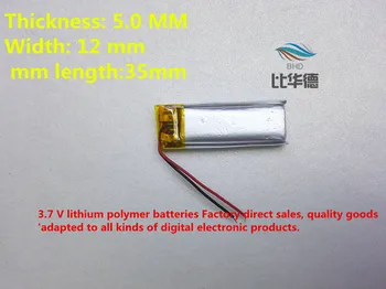 10 ШТ Бесплатная доставка литий-полимерный аккумулятор 3,7 В 051235 180 мАч MP3 MP4 Bluetooth-гарнитура аккумулятор динамик