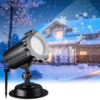 Светодиодная проекционная лампа в виде снежинки, Водонепроницаемая лампа для наружного проектора с рисунком Снежинки высокой яркости на Рождество