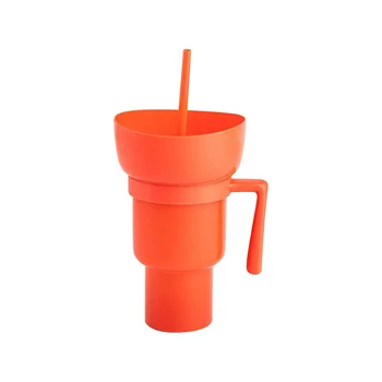 1ШТ Стадион Стакан для попкорна Большая чашка для закусок Многофункциональные чашки 1000 мл Оранжевый