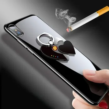 Многофункциональный держатель для телефона с кольцевой пряжкой, электронная зажигалка, ветрозащитная и персонализированная, креативная USB-сигарета