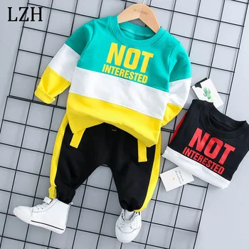 LZH/ детская одежда для маленьких девочек, комплект одежды на осень-зиму, одежда для новорожденных мальчиков, футболка + брюки, костюм из 2 предметов, детский костюм