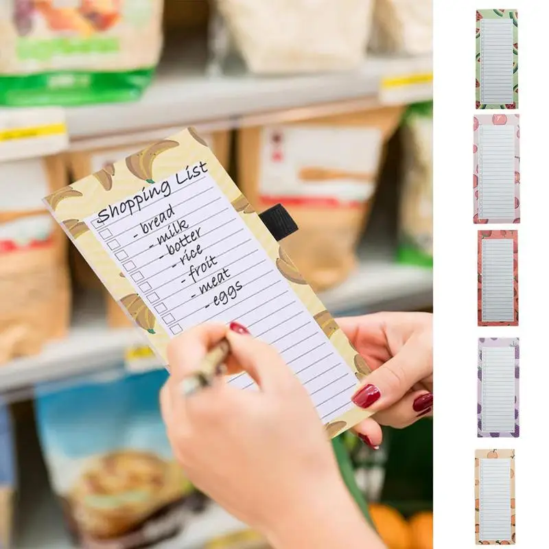 50 Листов Фруктов Магнитный Блокнот для заметок на холодильник Блокноты Планировщик Блокнот для заметок Список дел Планировщик списка покупок в продуктовых магазинах