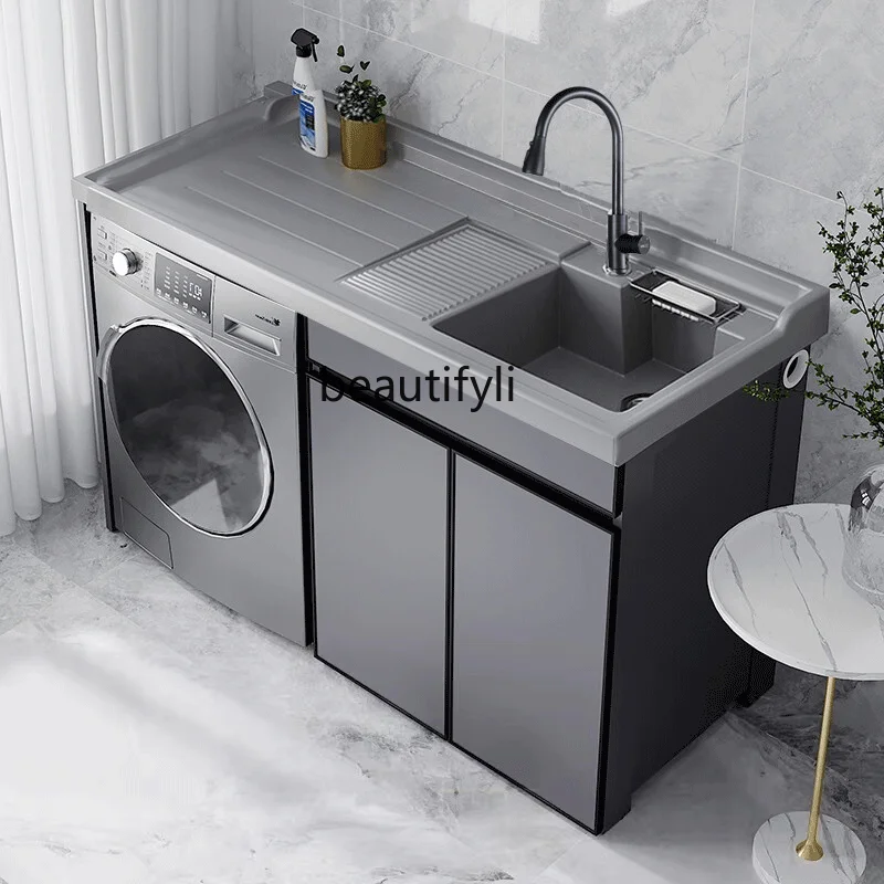 Комбинированный шкаф для стиральной машины Alumimum, раковина для ручной стирки Partner, бассейн для белья, встроенный со стиральной доской